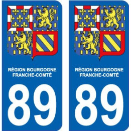 89 Bourgogne Franche Comté blason autocollant plaque immatriculation auto sticker