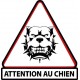 American Pitbull Terrier attention au chien autocollant adhésif sticker logo 37