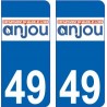 49 Maine et Loire autocollant plaque immatriculation auto sticker logo 2
