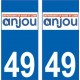 49 Maine et Loire autocollant plaque immatriculation auto sticker logo 2