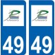 64 Pau logo sticker plate registration city
