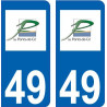 64 Pau logo sticker plate registration city