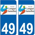 49 Longué Jumelles logo autocollant plaque immatriculation auto sticker
