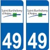 49 Saint Barthélémy d'Anjou logo autocollant plaque immatriculation auto sticker