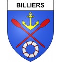Pegatinas escudo de armas de Billiers adhesivo de la etiqueta engomada
