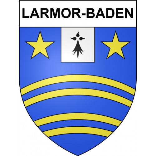 Pegatinas escudo de armas de Larmor-Baden adhesivo de la etiqueta engomada