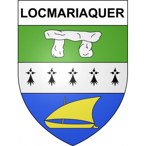 Pegatinas escudo de armas de Locmariaquer adhesivo de la etiqueta engomada
