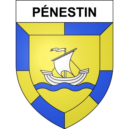 Pegatinas escudo de armas de Pénestin adhesivo de la etiqueta engomada