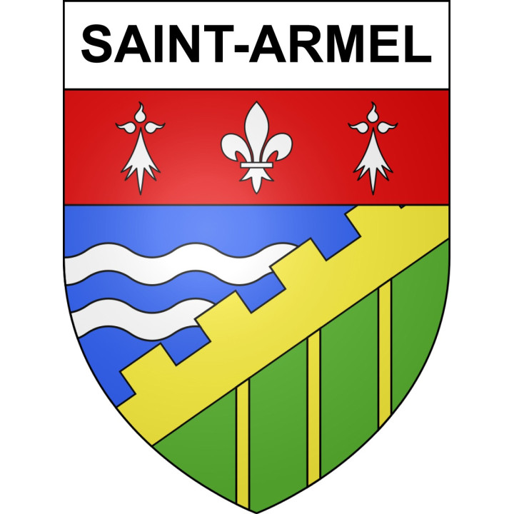 Pegatinas escudo de armas de Saint-Armel adhesivo de la etiqueta engomada