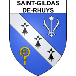 Pegatinas escudo de armas de Saint-Gildas-de-Rhuys adhesivo de la etiqueta engomada