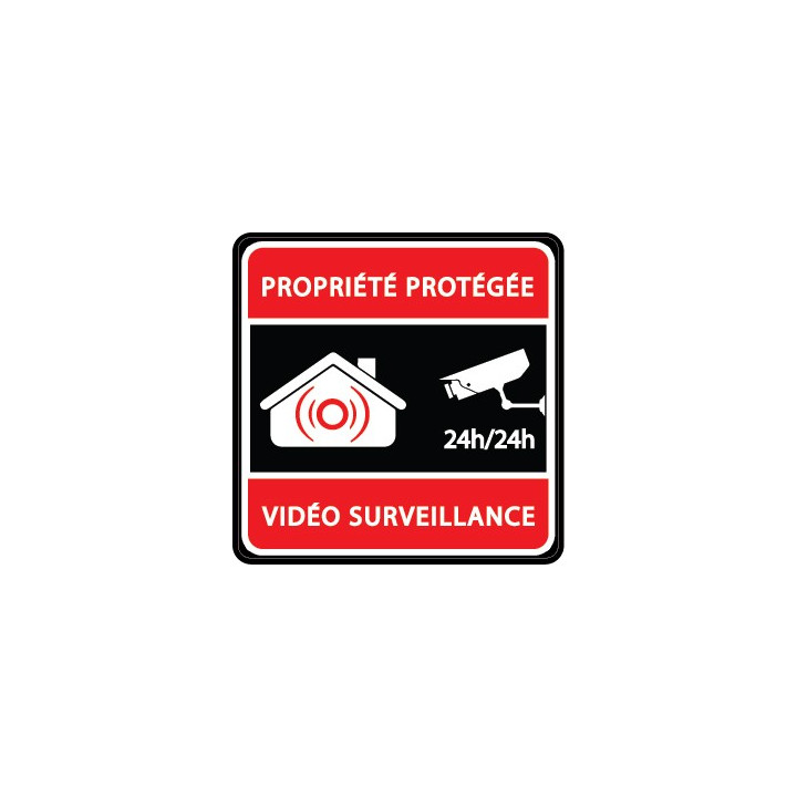 Sticker property under video surveillance alarm logo n°8 sticker