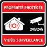 Autocollant carré propriété sous vidéo surveillance alarme logo n°8 sticker