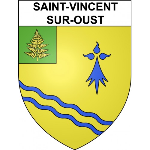 Saint-Vincent-sur-Oust 56 ville sticker blason écusson autocollant adhésif