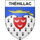 Pegatinas escudo de armas de Théhillac adhesivo de la etiqueta engomada