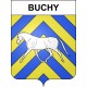 Pegatinas escudo de armas de Buchy adhesivo de la etiqueta engomada