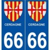 66 Cerdagne sticker autocollant plaque