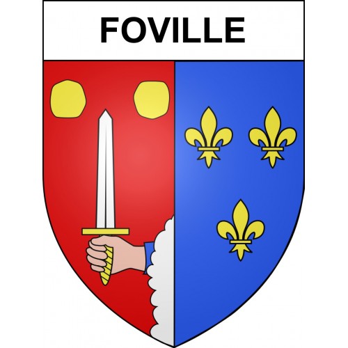 Pegatinas escudo de armas de Foville adhesivo de la etiqueta engomada