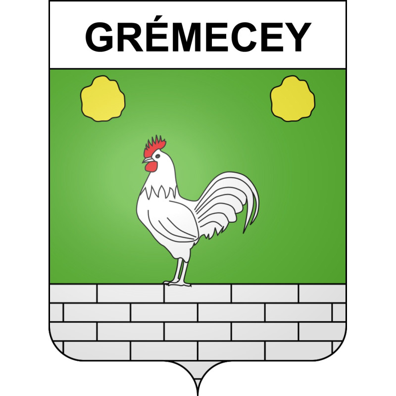 Pegatinas escudo de armas de Grémecey adhesivo de la etiqueta engomada