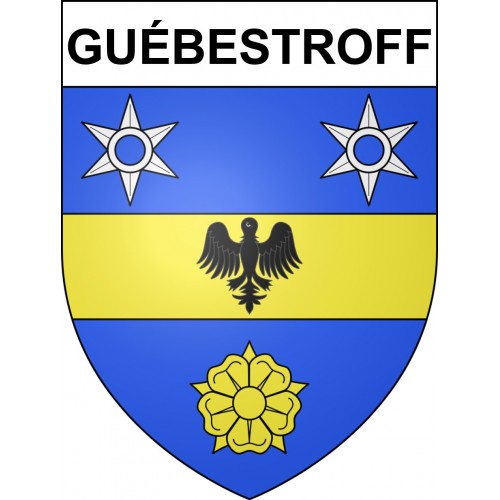 Pegatinas escudo de armas de Guébestroff adhesivo de la etiqueta engomada