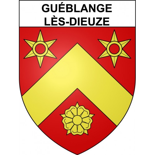 Pegatinas escudo de armas de Guéblange-lès-Dieuze adhesivo de la etiqueta engomada