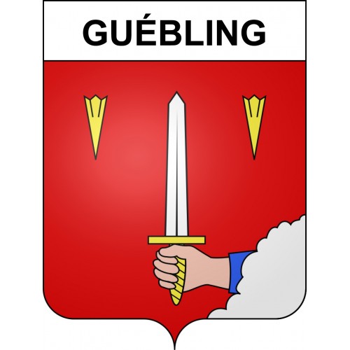 Pegatinas escudo de armas de Guébling adhesivo de la etiqueta engomada