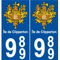 989 Clipperton island sticker sticker plate