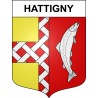 Pegatinas escudo de armas de Hattigny adhesivo de la etiqueta engomada