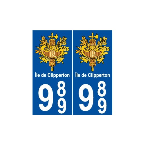 989 Clipperton île sticker autocollant plaque