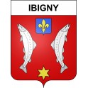 Pegatinas escudo de armas de Ibigny adhesivo de la etiqueta engomada