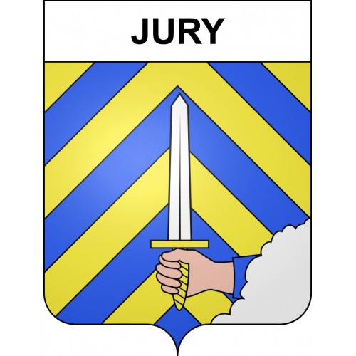 Pegatinas escudo de armas de Jury adhesivo de la etiqueta engomada