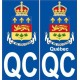 La ciudad de Quebec, QC de la ciudad me recuerda mundial de la etiqueta engomada de la etiqueta engomada de la placa