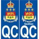 Québec QC ville je me souviens monde sticker autocollant plaque