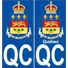 Québec QC ville je me souviens monde sticker autocollant plaque