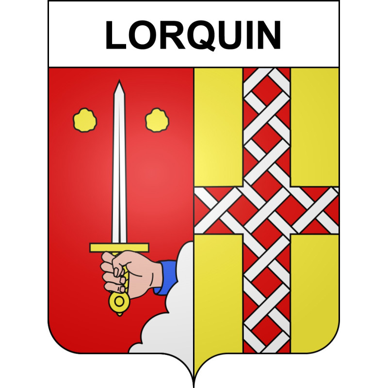 Pegatinas escudo de armas de Lorquin adhesivo de la etiqueta engomada