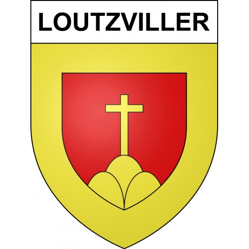 Pegatinas escudo de armas de Loutzviller adhesivo de la etiqueta engomada