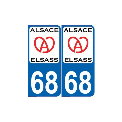 Alsace Elsass coeur 68 Plaque sticker arrondi autocollant plaque immatriculation auto logo635816