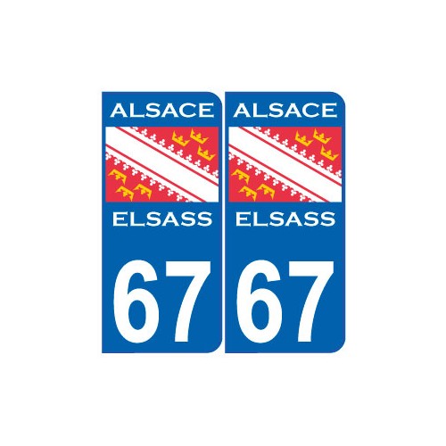 Alsace drapeau Actuel 67 Plaque sticker arrondi autocollant plaque immatriculation auto logo685496