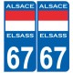 Alsace Elsass drapeau Historique 67 Plaque sticker arrondi autocollant plaque immatriculation auto logo32654