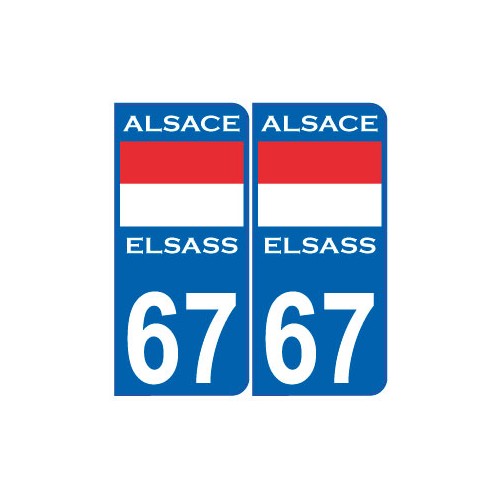 Alsace Elsass drapeau Historique 67 Plaque sticker arrondi autocollant plaque immatriculation auto logo32654