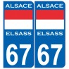 Alsace Elsass drapeau Historique 67 Plaque sticker arrondi autocollant plaque immatriculation auto logo32654