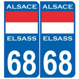 Alsace Elsass drapeau Historique 68 Plaque sticker arrondi autocollant plaque immatriculation auto logo52413