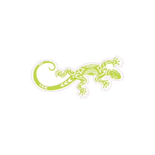 Autocollant Salamandre Maori Lizard - 12 Cm - Noir - Résistant Aux Intempéries - Fabriqué En France - Garantie 7 Ans