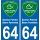 64 Pau sticker plate registration city