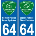 64 Section Paloise Rugby Pau autocollant plaque immatriculation auto sticker