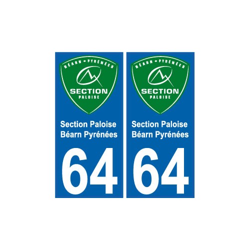 64 Section Paloise Rugby Pau autocollant plaque immatriculation auto sticker