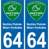 64 Pau sticker plate registration city