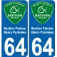 64 Pau sticker plate registration city