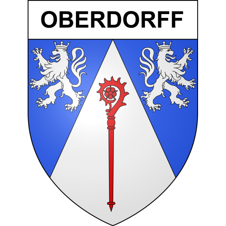 Pegatinas escudo de armas de Oberdorff adhesivo de la etiqueta engomada