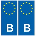 B Bélgica Europa placa etiqueta