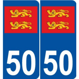 50 normandie autocollant plaque angle arrondi